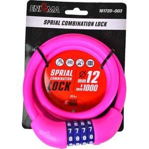 מנעול כבל Enigma 12mm – ורוד