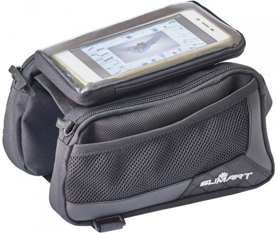 תיק אוזניים וטלפון לאופניים עד 5.5 אינץ SUMART - צבע אפור