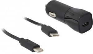 175252_b_1.jpg מטען מהיר לרכב עד 3A USB Type-C 30W + כבל Type-C כ-1 מטר Gplus