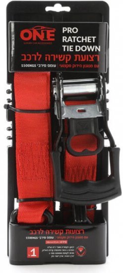 רצועת קשירה עם מנגנון הידוק מקצועי 1500 ק''ג 5 מטר ONE
