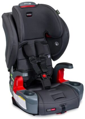 כסא בטיחות משולב בוסטר עם בד מקרר ומנדף זיעה Britax Grow With You ClickTight Cool N Dry - צבע פחם