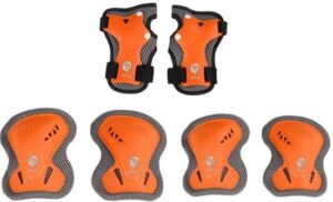 סט מגיני מרפקים כף יד וברכיים לילדים Qplay - כתום