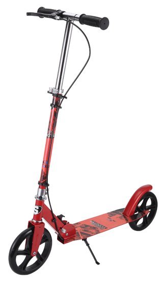קורקינט ילדים מתקפל עם מעצור יד וגלגלים גדולים Skater Classic Pro - צבע אדום