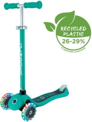 קורקינט 3 גלגלים עם אורות Globber Primo Lights - צבע ירוק אמרלד