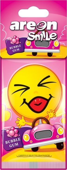 עץ ריח דגם Smile בניחוח Bubble Gum מבית Areon - סך הכל 10 יחידות
