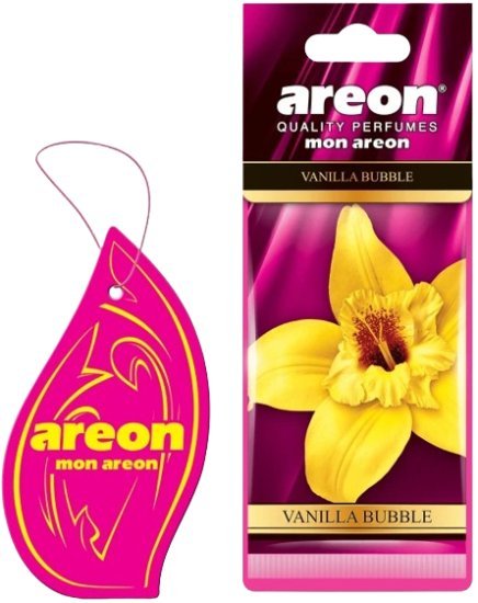 328397_b_1.jpg עץ ריח דגם Mon בניחוח Vanilla Bubble מבית Areon - סך הכל 10 יחידות