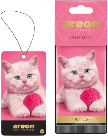 עץ ריח דגם Wild בניחוח Sweet Kitty מבית Areon - סך הכל 10 יחידות