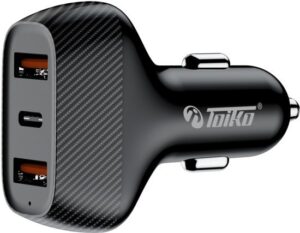 346232_b_1.jpg מטען מהיר לרכב Toiko Q8 2xUSB Quick Charge 3.0 And USB Type-C 50W
