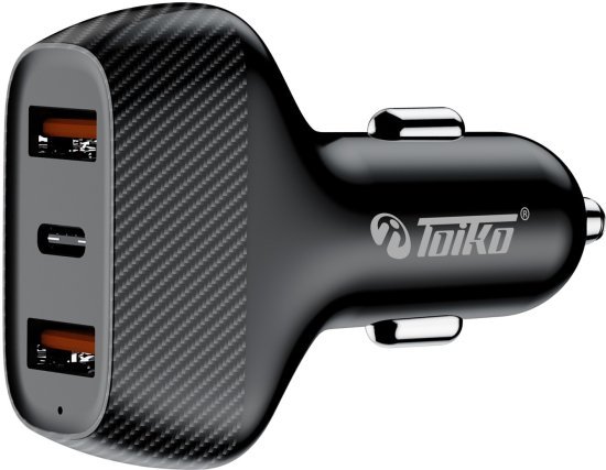 מטען מהיר לרכב Toiko Q8 2xUSB Quick Charge 3.0 And USB Type-C 50W