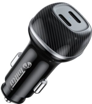 346236_b_1.jpg מטען מהיר לרכב Toiko Q9 2xUSB Type-C Car Quick Charger 66W