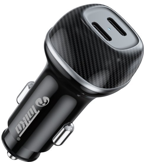 מטען מהיר לרכב Toiko Q9 2xUSB Type-C Car Quick Charger 66W