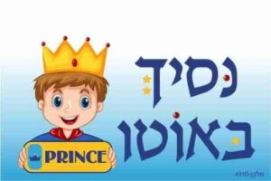 שלט נסיך באוטו כחול כולל 2 תופסני סיליקון מבית Malkan - גודל 12x18 ס''מ