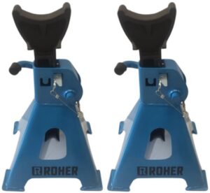 זוג רגלי מוסך מתכווננות 3 טון מחוזקות כולל פין בטיחות Roher