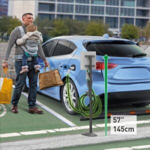 עמוד להתקנה חיצונית בגובה 145 ס''מ לנשיאת עמדות טעינה ואביזרים לתחנת טעינת רכב חשמלי דגם EV140FC מבית Barkan