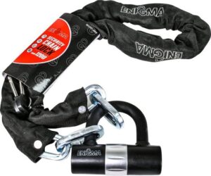 סט מנעול U עם שרשרת 1.2 מטר ו-2 מפתחות Enigma - משקל 3 ק''ג