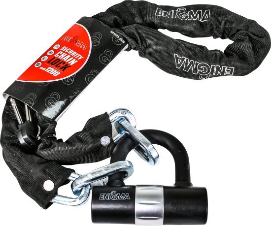 סט מנעול U עם שרשרת 1.2 מטר ו-2 מפתחות Enigma - משקל 3 ק''ג