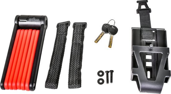 מנעול חוליות מתקפל כולל מתקן תלייה לאופניים ו-2 מפתחות Enigma