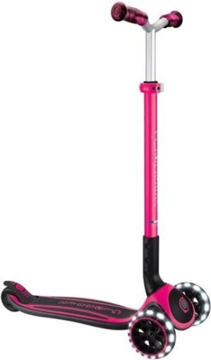 קורקינט מאיר 3 גלגלים Globber Ace Lights - צבע ורוד פוקסיה