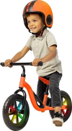 אופני איזון דגם Charlie Glow עם אורות בגלגלים מבית Chillafish - צבע כתום