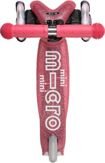 קורקינט 3 גלגלים עם נצנצים ואורות Micro Mini Deluxe Glitter LED - צבע ורוד