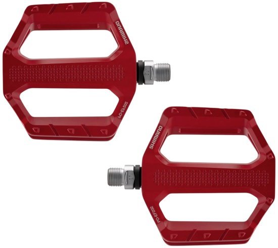פדלים לאופני הרים ועיר Shimano PD-EF202 Casual Flat - צבע אדום - מידה One Size
