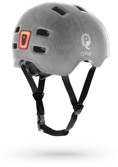 קסדת ילדים עם תאורת לד Qplay GT-AIR - מידה S גודל 48-57 ס''מ - צבע אפור