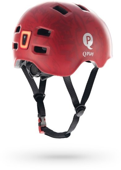 קסדת ילדים עם תאורת לד Qplay GT-AIR - מידה S גודל 48-57 ס''מ - צבע אדום