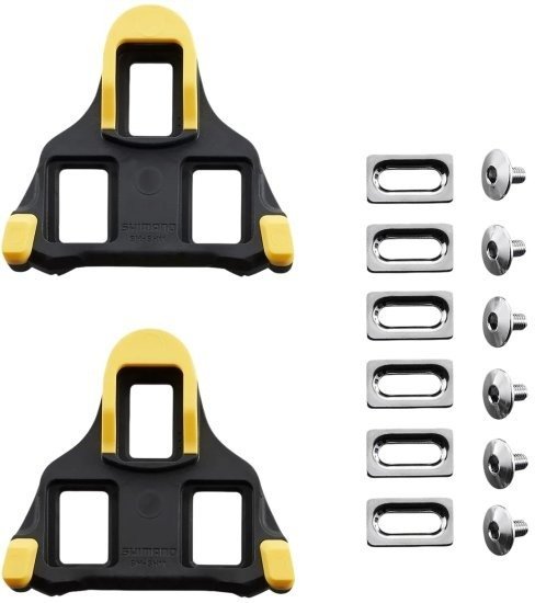 זוג קליטים לפדלי כביש Shimano SM-SH11 SPD-SL - צבע צהוב - טווח תנועה של 6°