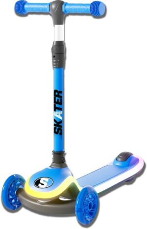 קורקינט 3 גלגלים מואר בתאורת לד צבעונית Skater - צבע כחול