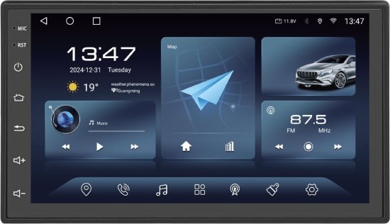 מערכת מולטימדיה 7 אינץ' לרכב ‏VicoVation Mars 2DIN 64+4GB 8-Core