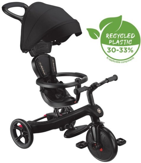 תלת אופן 4 ב-1 Globber Explorer Trike 4 In 1 Eco - צבע שחור