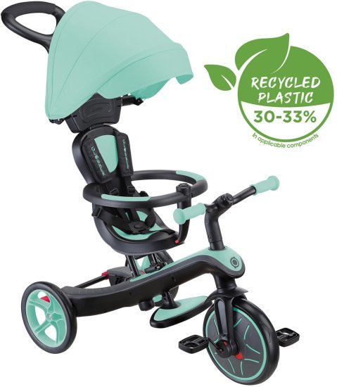 תלת אופן 4 ב-1 Globber Explorer Trike 4 In 1 Eco - צבע מנטה