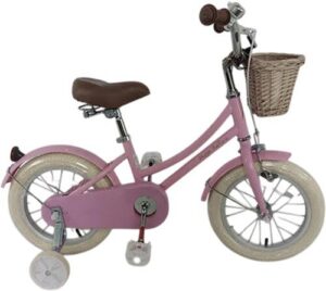 אופניים לילדים עם גלגלי עזר ''14 (95% מורכב) מבית Anonima - צבע ורוד