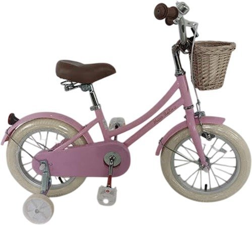 אופניים לילדים עם גלגלי עזר ''14 (95% מורכב) מבית Anonima - צבע ורוד