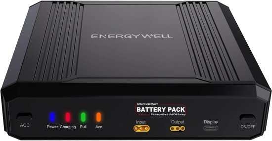 סוללת עזר חיצונית חכמה למצלמות דשבורד דגם Energywell P6C מבית FVI Technologies