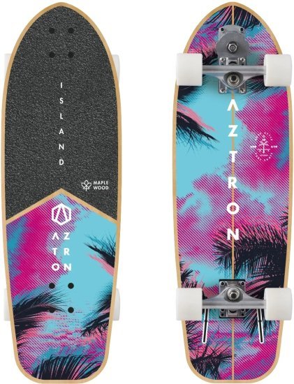 סקייטבורד מדמה גלישה Island 30 מבית Aztron - צבע שחור טורקיז