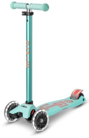 קורקינט 3 גלגלים עם אורות Maxi Micro Deluxe LED - צבע מנטה