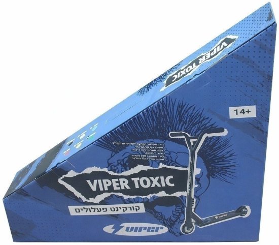 קורקינט פעלולים מקצועי גלגלי אלומיניום 100 ממ Viper Toxic - אדום