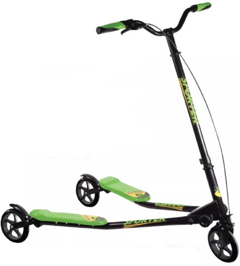 קורקינט 14.5 ס''מ עם 3 גלגלים מבית Sporter - ירוק ושחור