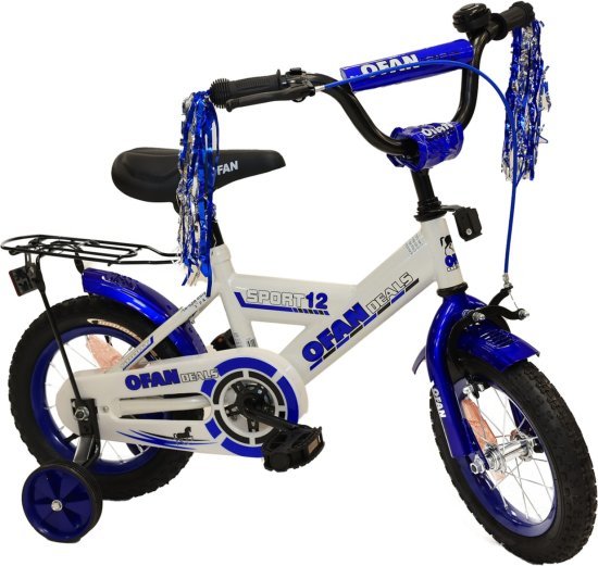 אופני BMX לילדים עם גלגלי עזר ''12 מבית Luli Baby's - צבע כחול