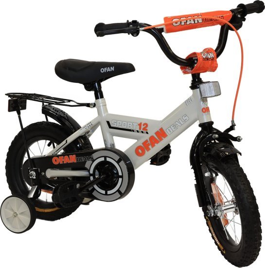 אופני BMX לילדים עם גלגלי עזר ''12 מבית Luli Baby's - צבע כתום