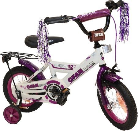 אופני BMX לילדים עם גלגלי עזר ''12 מבית Luli Baby's - צבע סגול