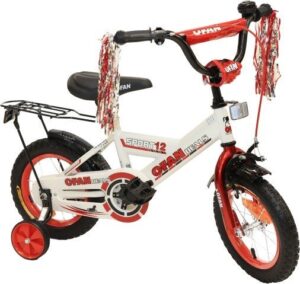 אופני BMX לילדים עם גלגלי עזר ''12 מבית Luli Baby's - צבע אדום