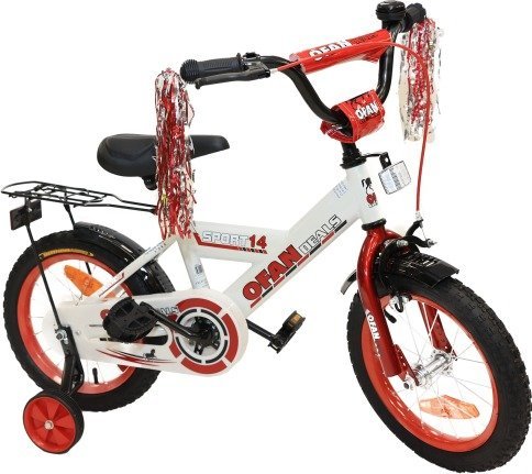 אופני BMX לילדים עם גלגלי עזר ''14 מבית Luli Baby's - צבע אדום