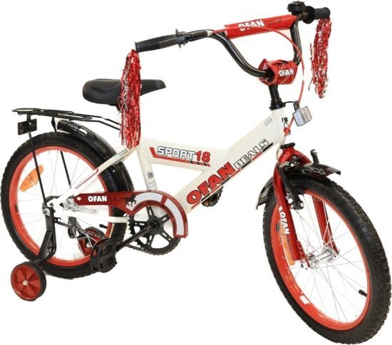 אופני BMX לילדים עם גלגלי עזר ''18 מבית Luli Baby's - צבע אדום