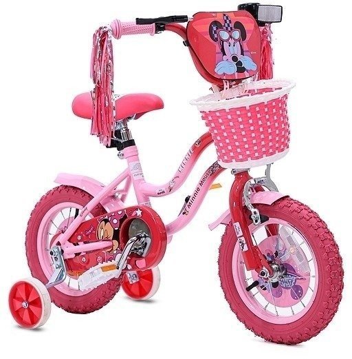 אופניים ממותגים לילדים עם גלגלי עזר ''14 מבית Luli Baby's - מיני מאוס