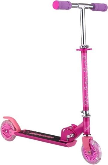 קורקינט אלומיניום מתקפל עם אורות ורוד Luli Baby's