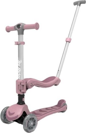 קורקינט 3 ב-1 עם מושב ומוט דחיפה ורוד Leo Rider