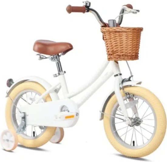אופני ילדים וינטג' 14 עם גלגלי עזר לבן Luli Baby's