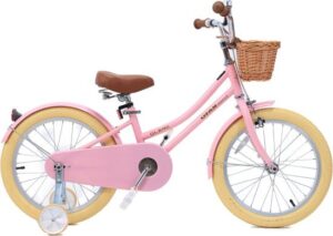 אופני ילדים עם גלגלי עזר 18 ורוד Luli Baby's